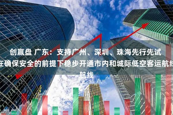 创赢盘 广东：支持广州、深圳、珠海先行先试 在确保安全的前提下稳步开通市内和城际低空客运航线