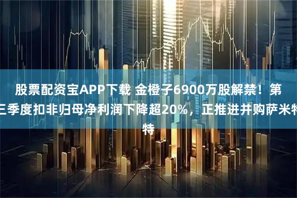 股票配资宝APP下载 金橙子6900万股解禁！第三季度扣非归母净利润下降超20%，正推进并购萨米特